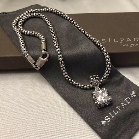 Silpada 17” Sterling Necklace & Uptown CZ Pendant - Picture 3 of 9